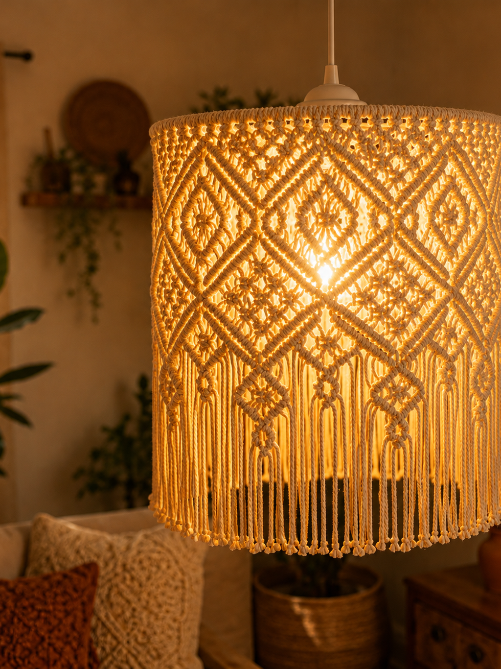 Hand-Knotted Diamond Fringe Chandelier