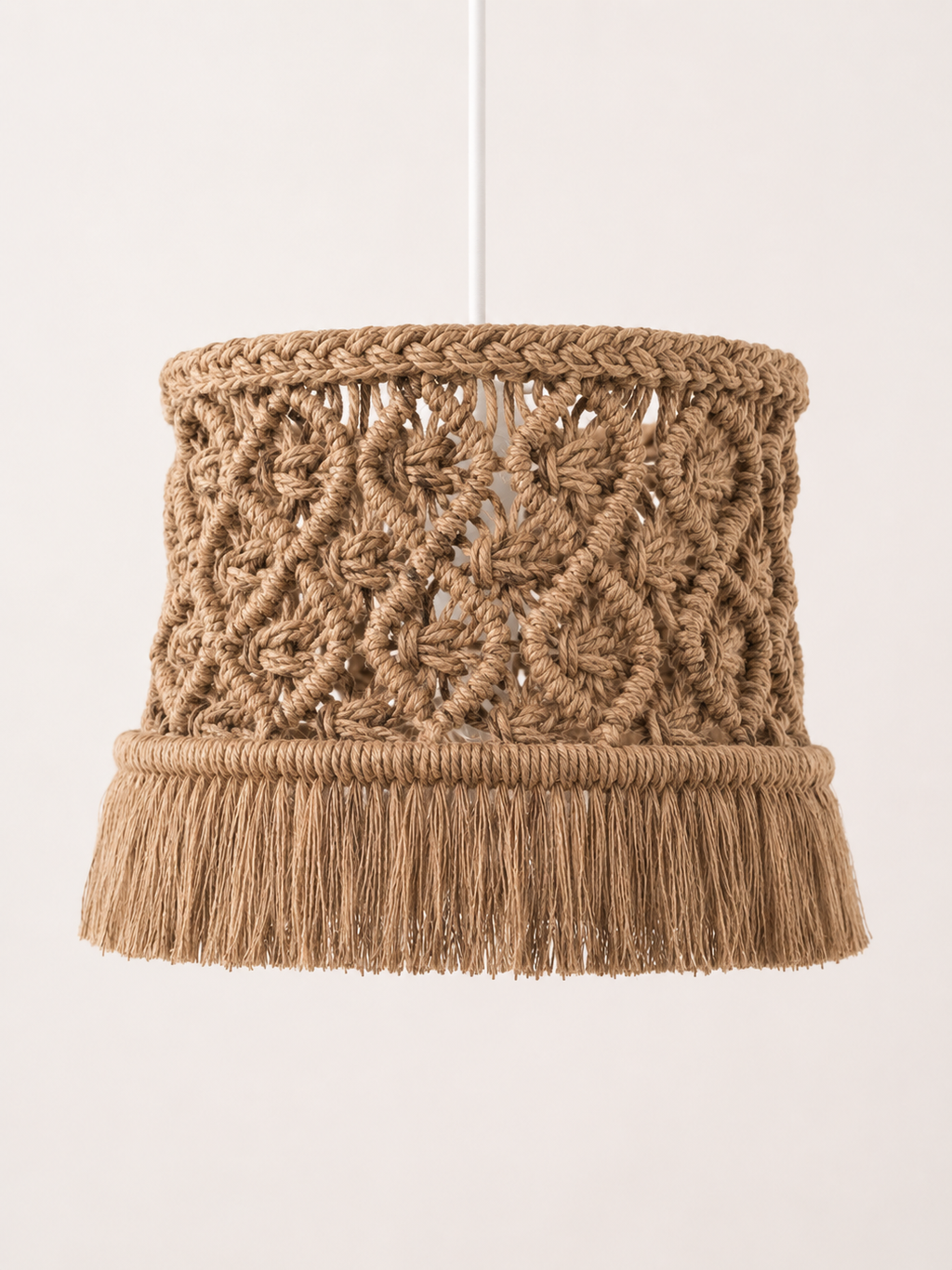 Vintage Drum Lampshade – Boho Textured Light Fixture