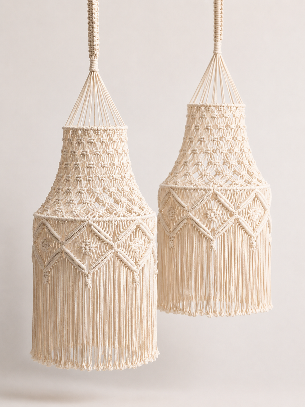 Set of 2 Bell Lampshade – Diamond Weave Light Decor