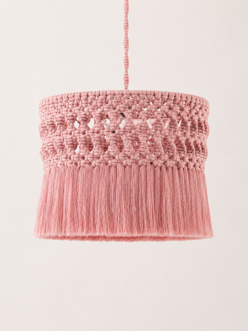 Drum Lampshade in Desert Rose – Boho Pink Light Fixture