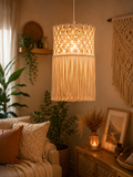 Minimalist Hand-Knotted Pendant Light – Off-White Artisanal Lampshade