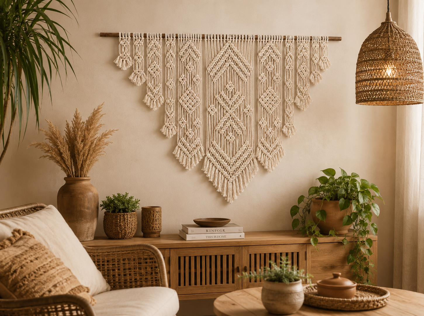 Chevron Wall Hanging – Boho V-Shaped Statement Tapestry