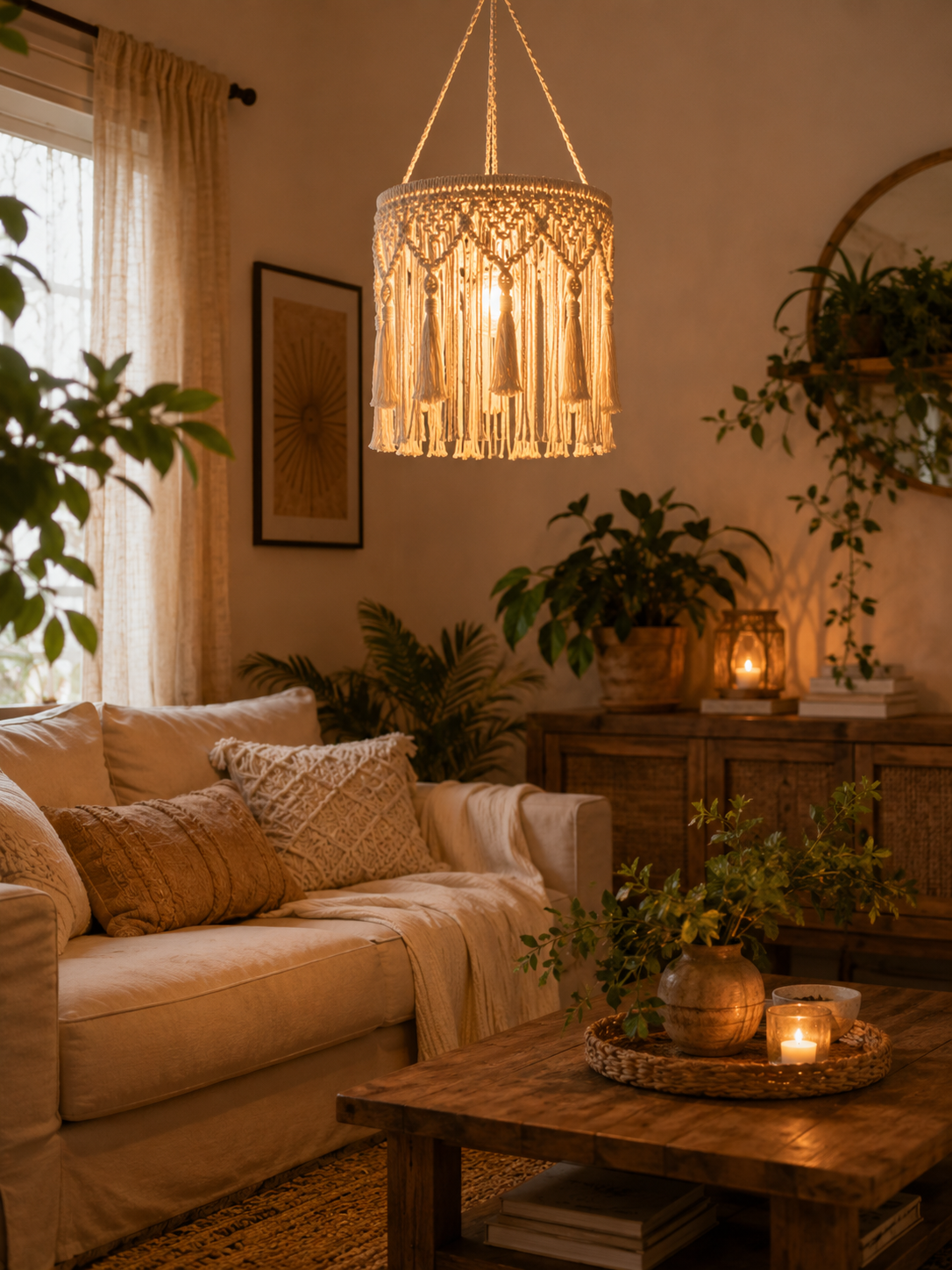 Tiered Lampshade – Boho Spiral Twist Light Fixture
