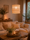 Tiered Boho Lampshade – Artisanal Fringe Pendant Light