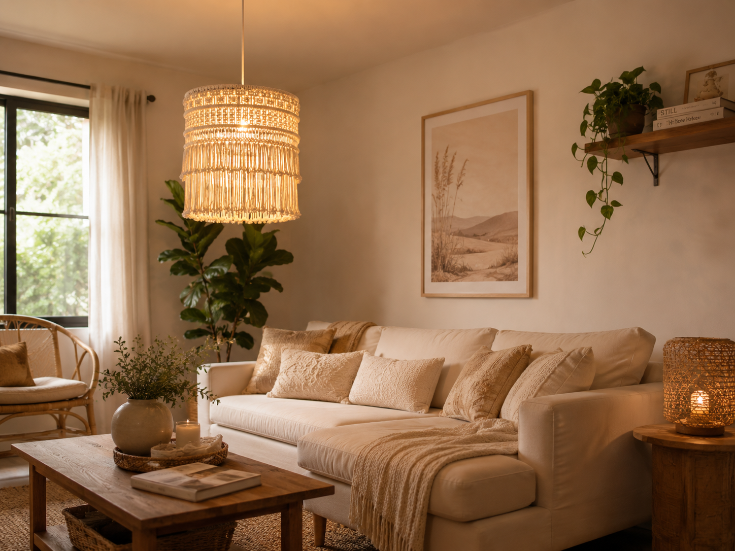 Tiered Boho Lampshade – Artisanal Fringe Pendant Light