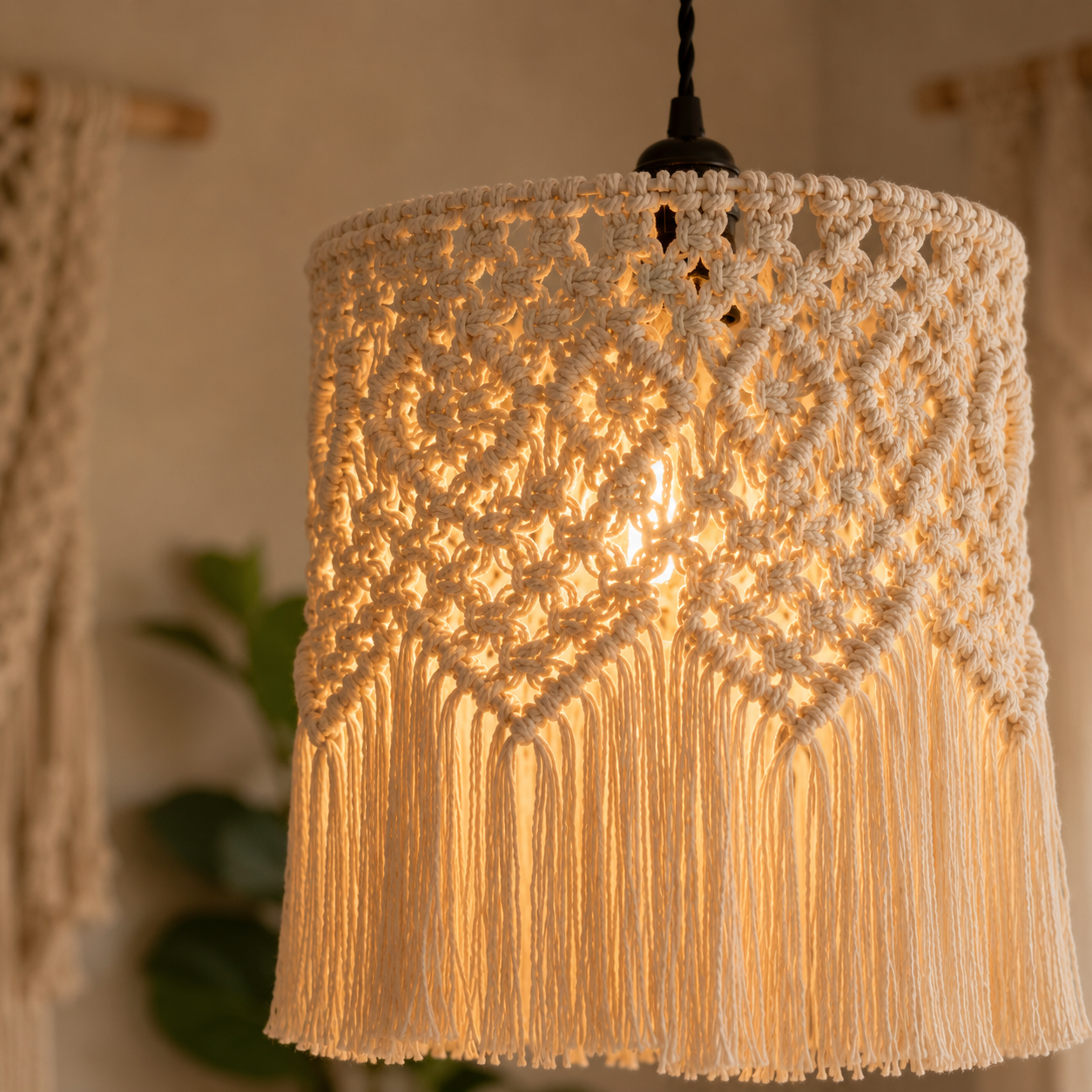Pendant Light – Boho Fringe Lampshade