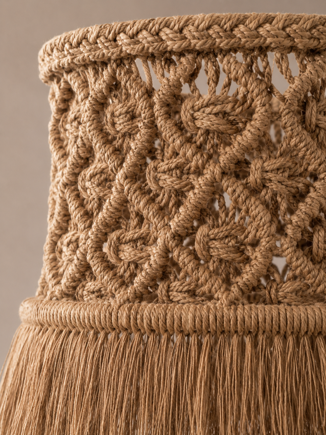 Vintage Drum Lampshade – Boho Textured Light Fixture