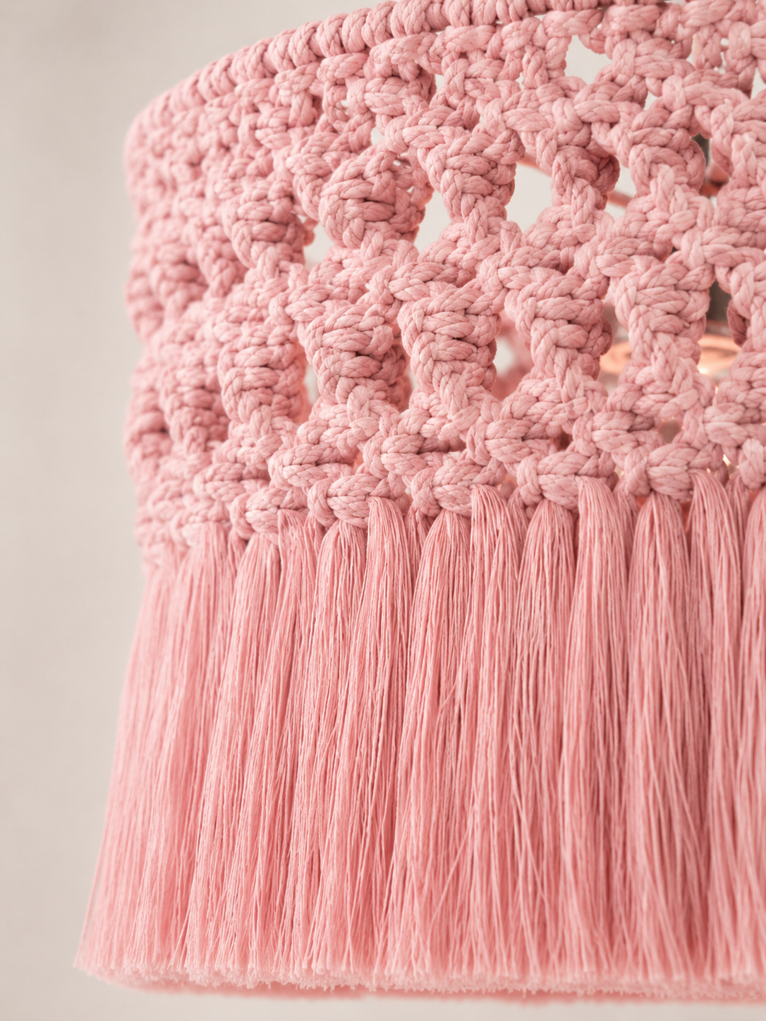 Drum Lampshade in Desert Rose – Boho Pink Light Fixture