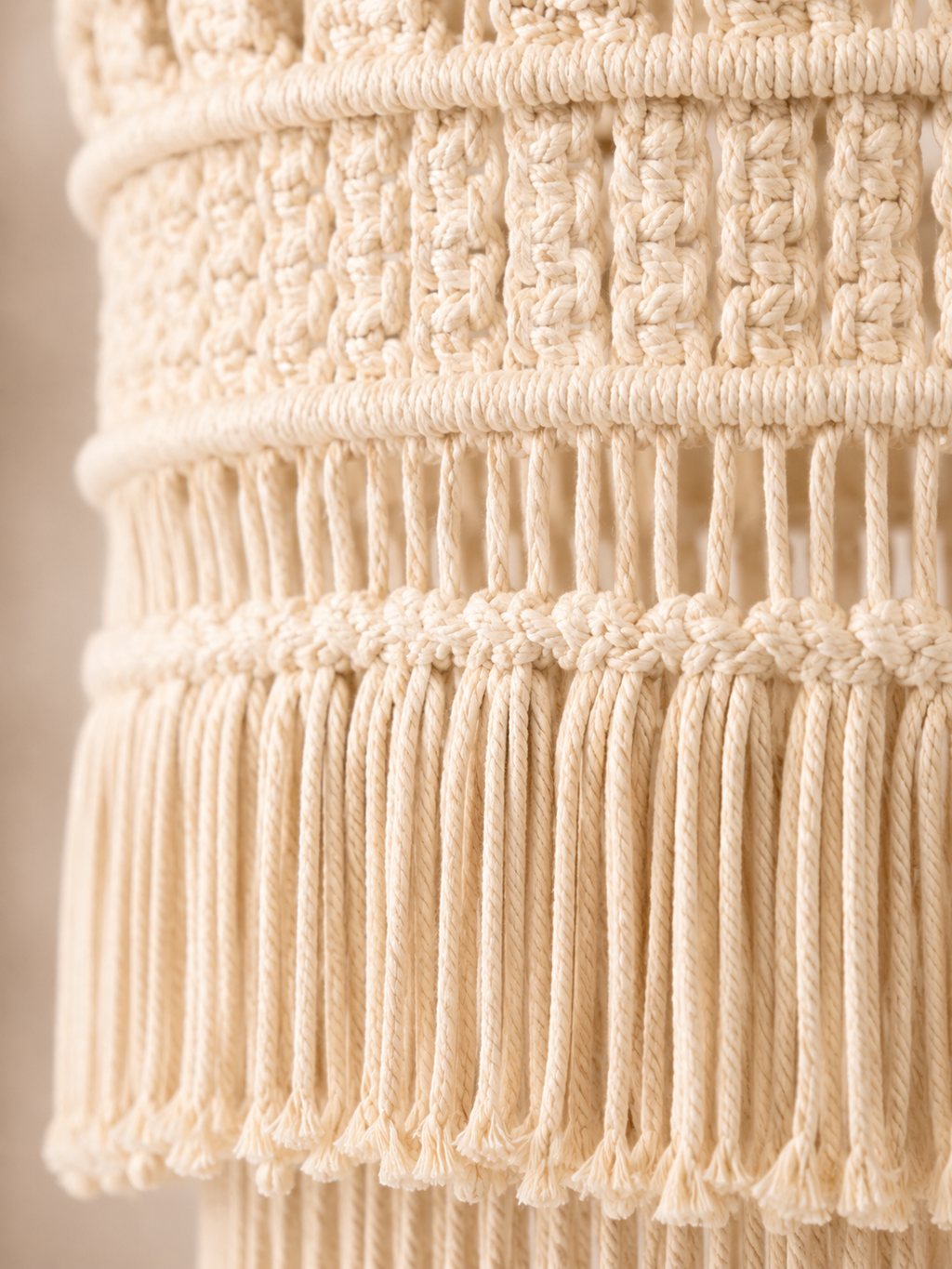 Tiered Boho Lampshade – Artisanal Fringe Pendant Light