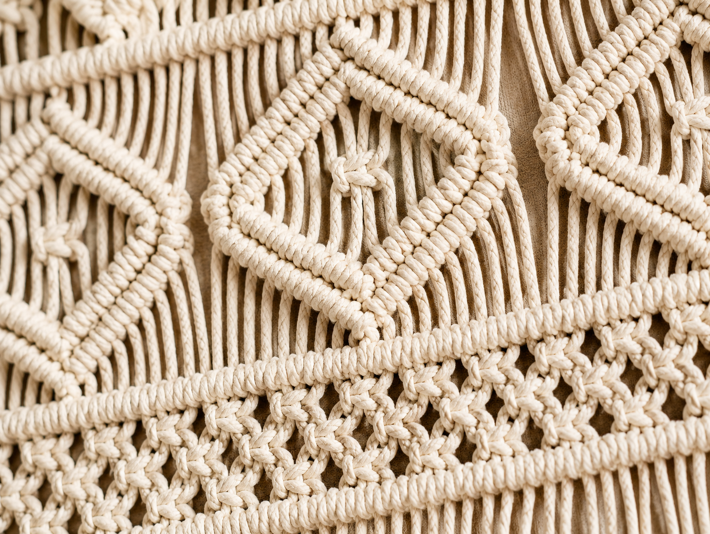 Large Macrame Wall Hanging – Boho Geometric Backdrop Tapestry
