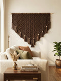 V-Shaped Wall Hanging in Dark Chocolate – Artisanal Boho Tapestry