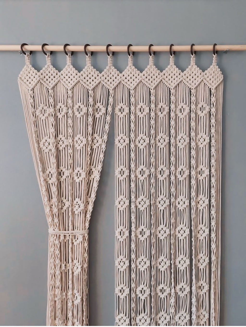 Boho Macrame Curtain & Room Divider