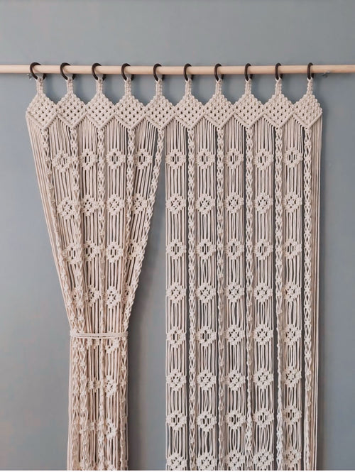 Boho Macrame Curtain & Room Divider