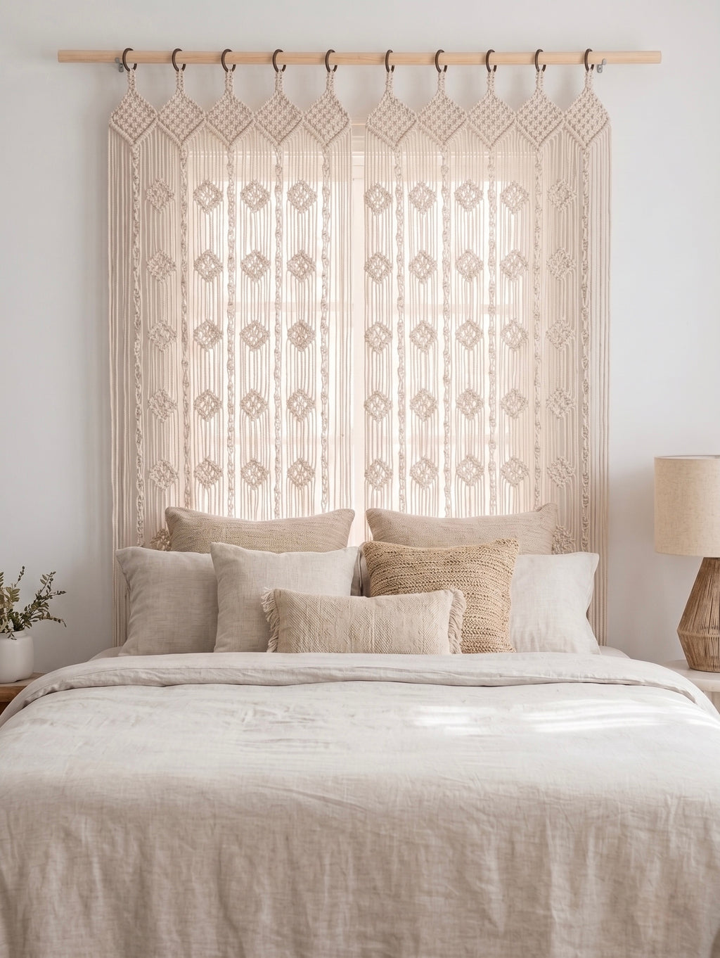 Boho Macrame Curtain & Room Divider